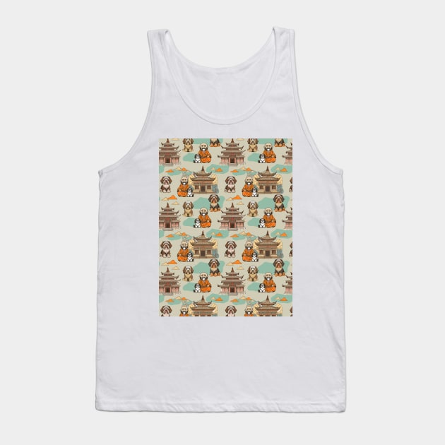 Tibetan monk and tibetan terrier friends Tank Top by Remotextiles